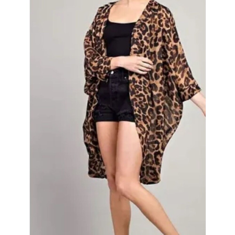 Cheetah Dolman Kimono Cardigan